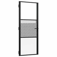 vidaXL Porta Interna Nero 83 x 201.5 cm Vetro temperato, Alluminio