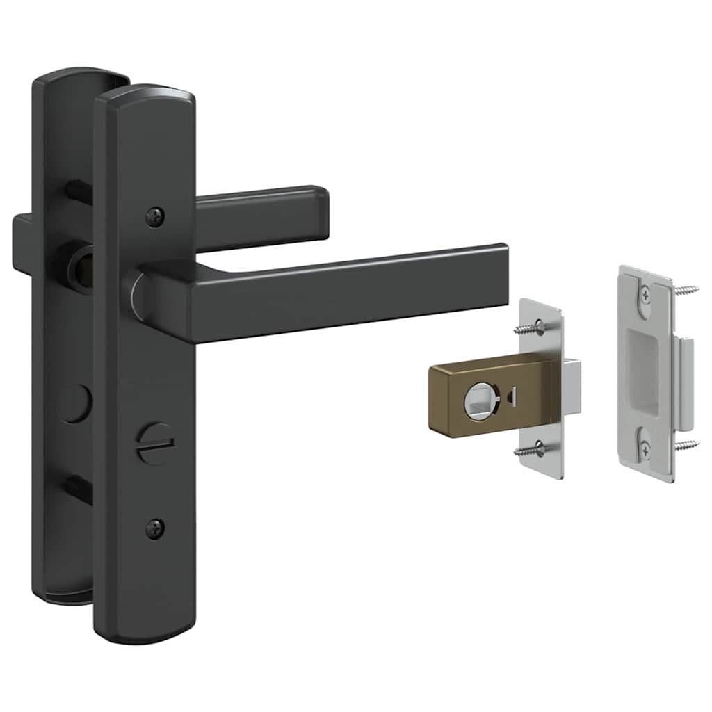 vidaXL Porta Interna Nero 93 x 201.5 cm Vetro temperato, Alluminio