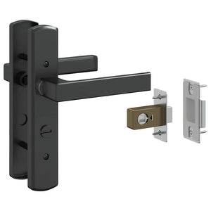 Porta Interna Nero 93 x 201.5 cm Vetro temperato e alluminio 42012451