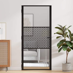 vidaXL Porta Interna Nero 93 x 201.5 cm Vetro temperato, Alluminio