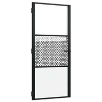 vidaXL Porta Interna Nero 93 x 201.5 cm Vetro temperato, Alluminio