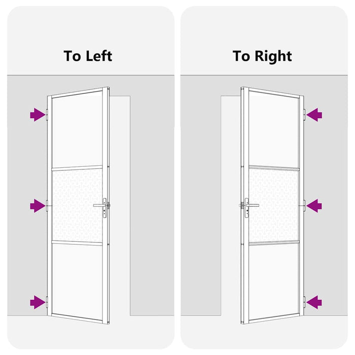 Porta Interna Nero 93 x 201.5 cm Vetro temperato e alluminio 42012451