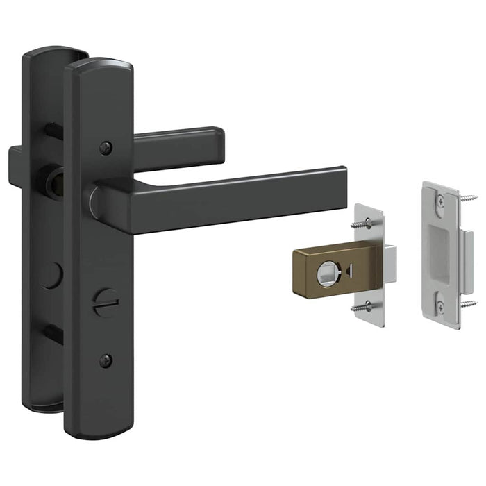 vidaXL Porta Interna Nero 102.5 x 201.5 cm Vetro temperato, Alluminio