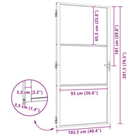 vidaXL Porta Interna Nero 102.5 x 201.5 cm Vetro temperato, Alluminio