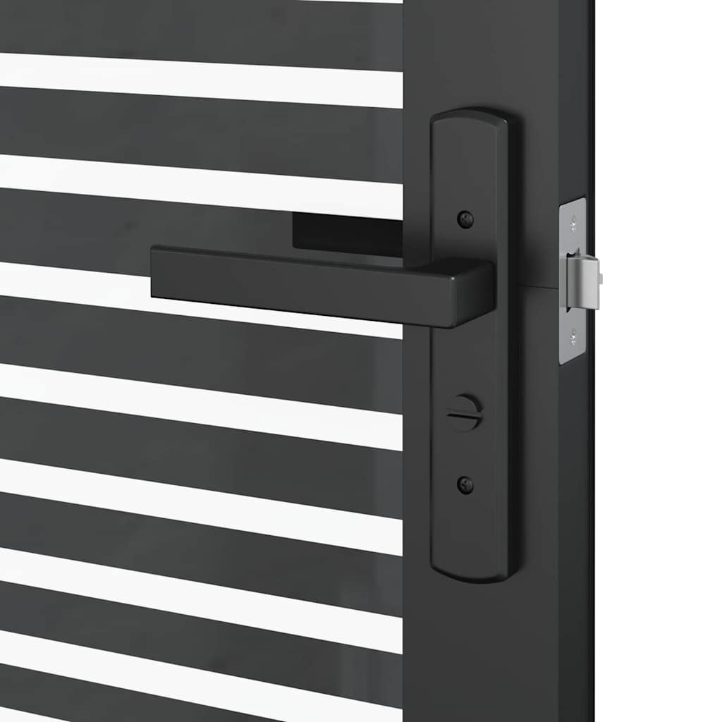 Porta Interna Nero 76 x 201.5 cm Vetro temperato, Alluminio 42012453