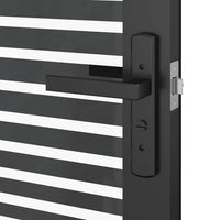 Porta Interna Nero 76 x 201.5 cm Vetro temperato, Alluminio 42012453