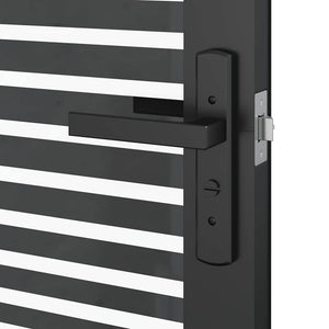 Porta Interna Nero 76 x 201.5 cm Vetro temperato, Alluminio 42012453