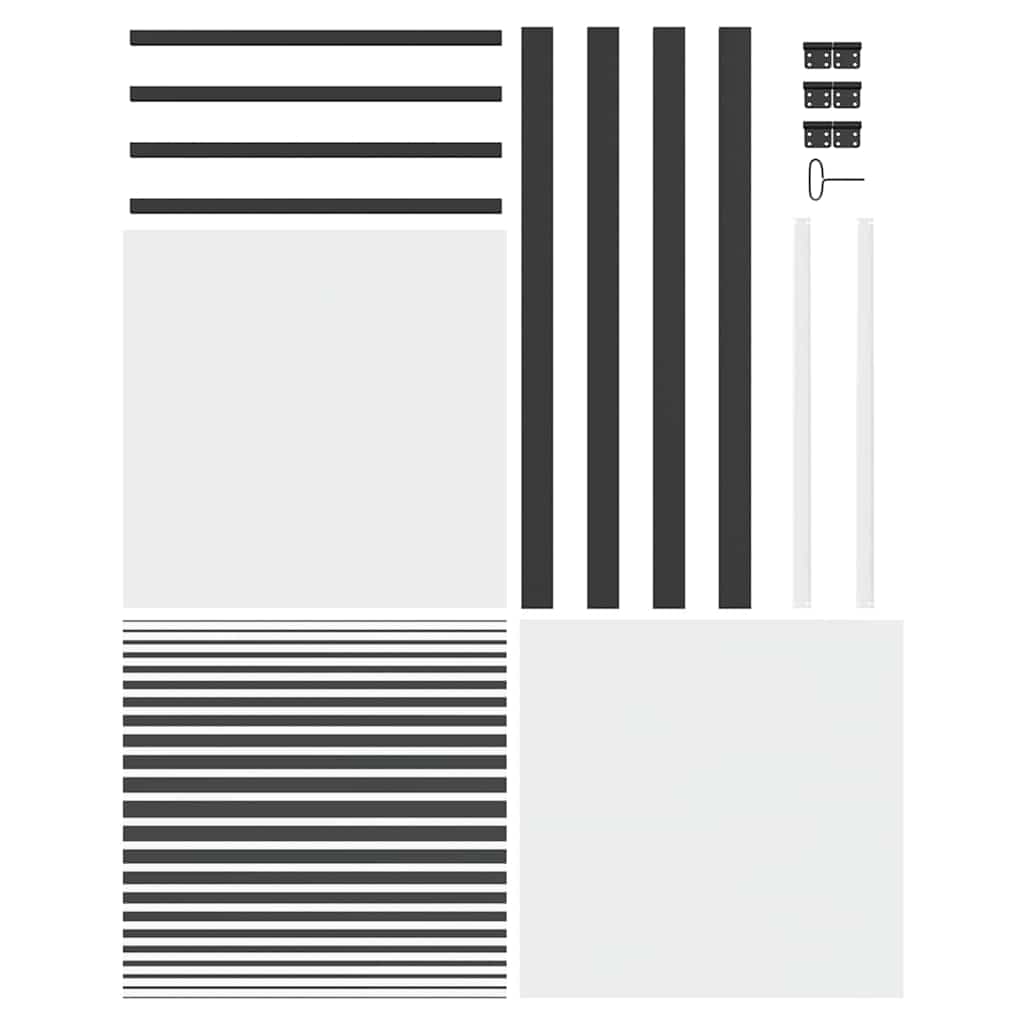 vidaXL Porta Interna Nero 76 x 201.5 cm Vetro temperato, Alluminio