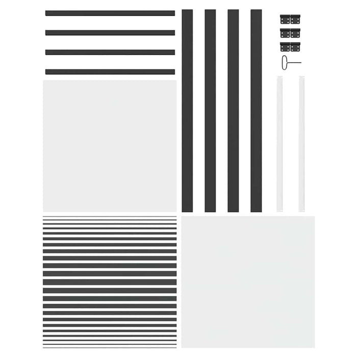 vidaXL Porta Interna Nero 76 x 201.5 cm Vetro temperato, Alluminio