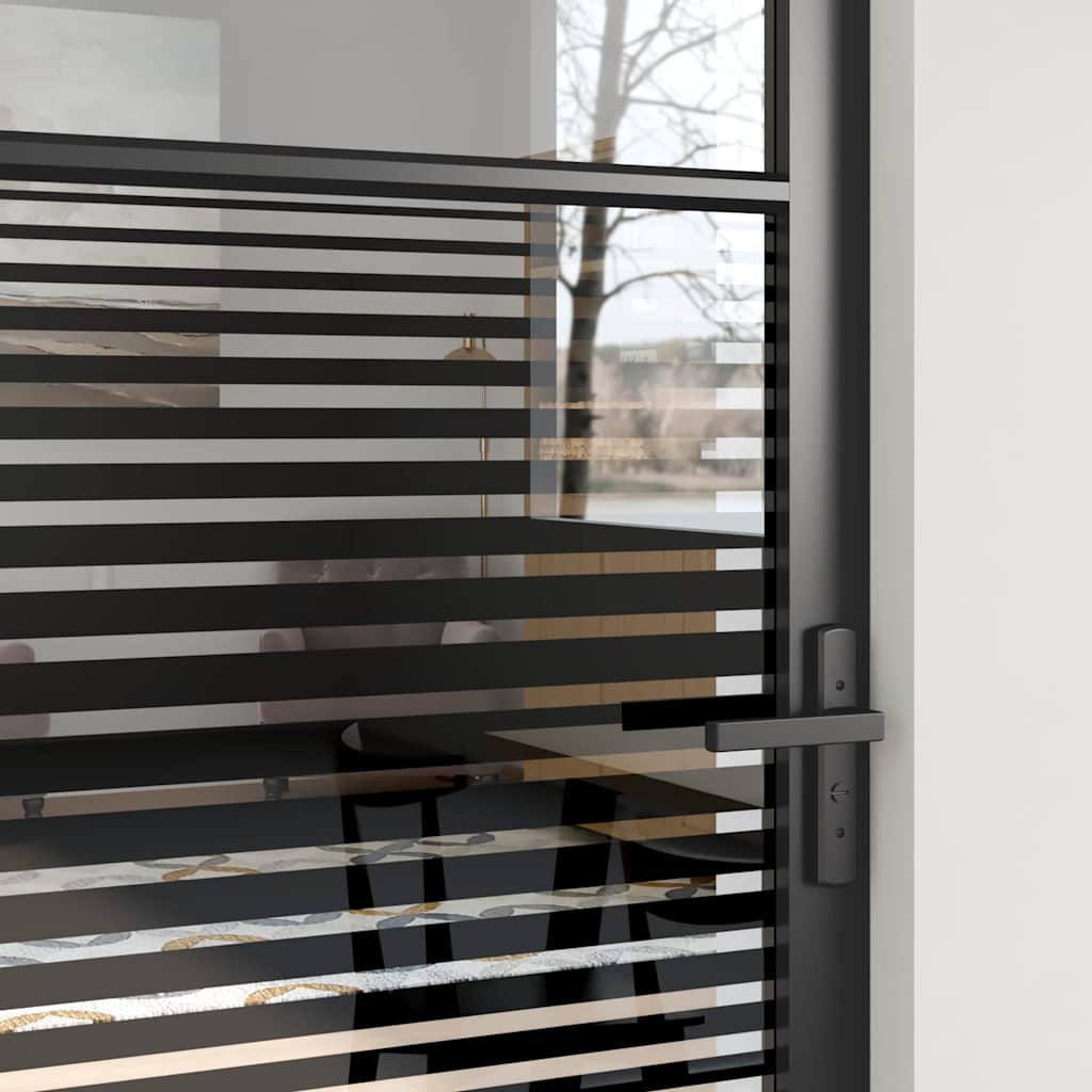 Porta Interna Nero 76 x 201.5 cm Vetro temperato, Alluminio 42012453