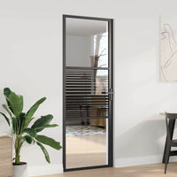 vidaXL Porta Interna Nero 76 x 201.5 cm Vetro temperato, Alluminio