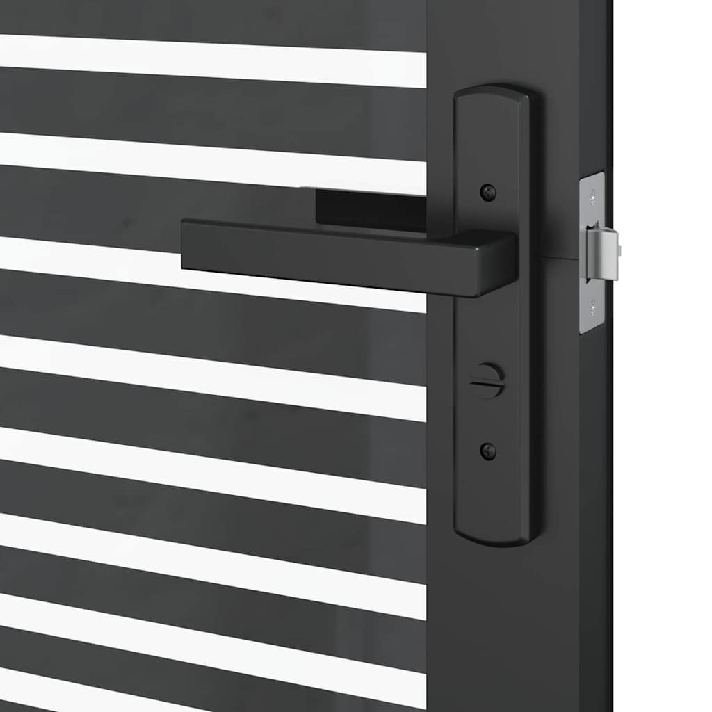 vidaXL Porta Interna Nero 83 x 201.5 cm Vetro temperato, Alluminio