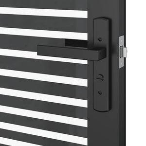 Porta Interna Nero 83 x 201.5 cm Vetro temperato, Alluminio 42012454