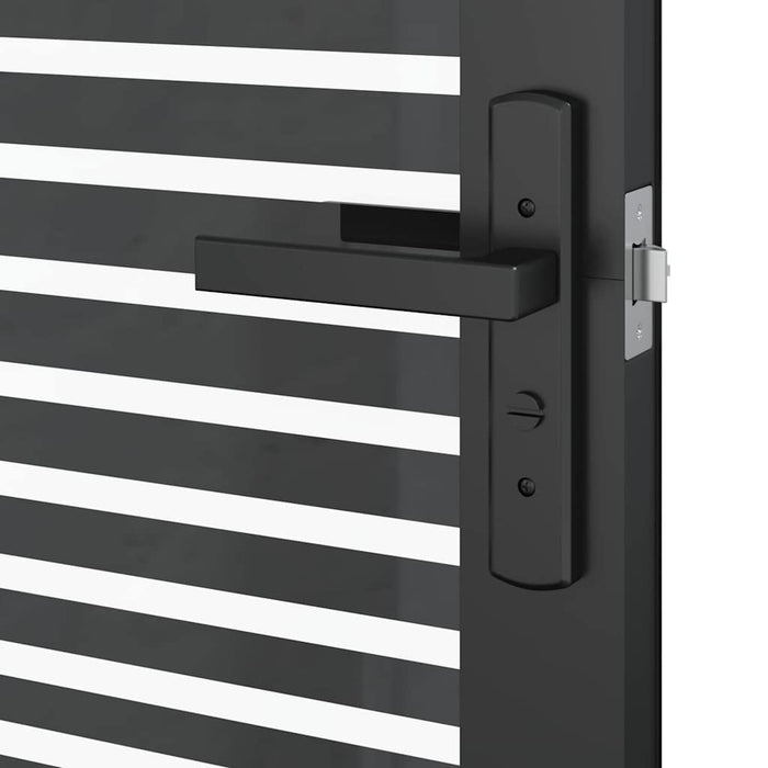 Porta Interna Nero 83 x 201.5 cm Vetro temperato, Alluminio 42012454