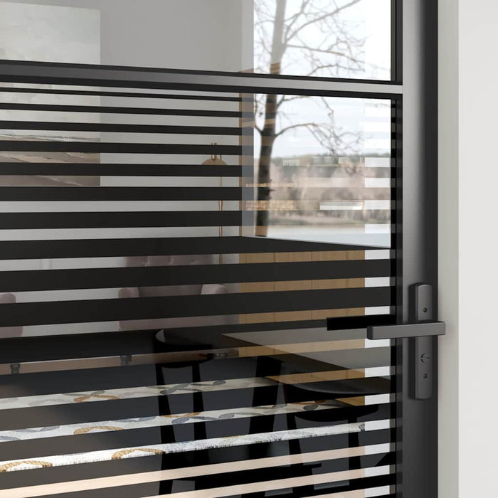 Porta Interna Nero 83 x 201.5 cm Vetro temperato, Alluminio 42012454