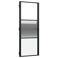 vidaXL Porta Interna Nero 83 x 201.5 cm Vetro temperato, Alluminio