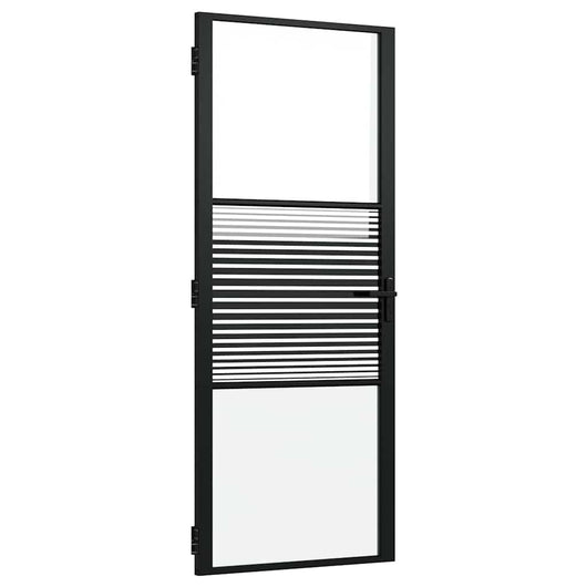 vidaXL Porta Interna Nero 83 x 201.5 cm Vetro temperato, Alluminio
