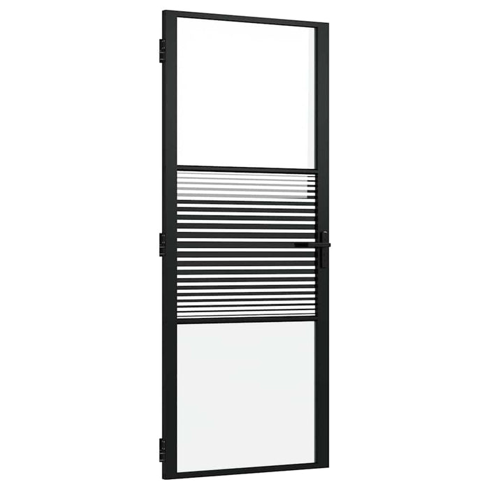 vidaXL Porta Interna Nero 83 x 201.5 cm Vetro temperato, Alluminio
