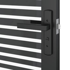 vidaXL Porta Interna Nero 93 x 201.5 cm Vetro temperato, Alluminio