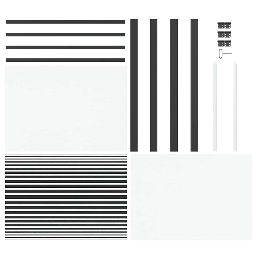 vidaXL Porta Interna Nero 102.5 x 201.5 cm Vetro temperato, Alluminio