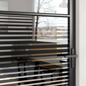 Porta Interna Nero 102.5 x 201.5 cm Vetro temperato e alluminio 42012456