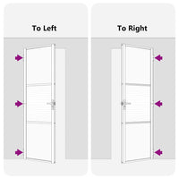 Porta Interna Nero 102.5 x 201.5 cm Vetro temperato e alluminio 42012456