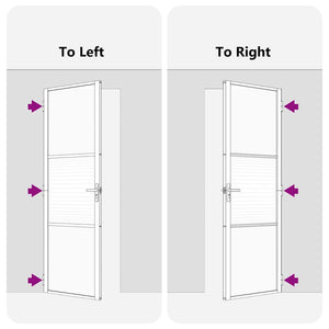 Porta Interna Nero 102.5 x 201.5 cm Vetro temperato e alluminio 42012456