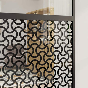 Porta scorrevole Nero 90 x 205 cm Vetro temperato e alluminio 42012458