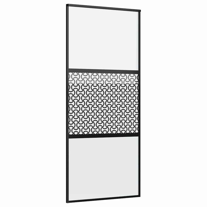 vidaXL Porta scorrevole Nero 90 x 205 cm Vetro temperato, Alluminio
