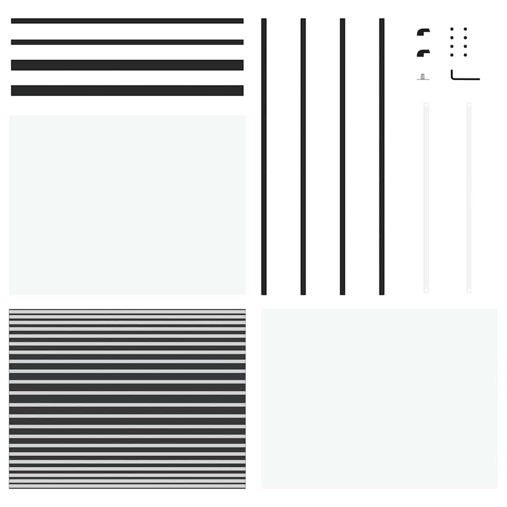 vidaXL Porta scorrevole Nero 90 x 205 cm Vetro temperato, Alluminio