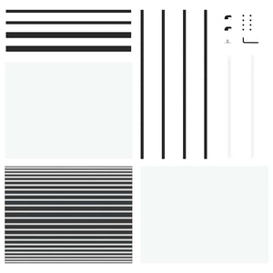 vidaXL Porta scorrevole Nero 90 x 205 cm Vetro temperato, Alluminio