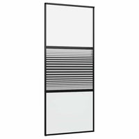 vidaXL Porta scorrevole Nero 90 x 205 cm Vetro temperato, Alluminio