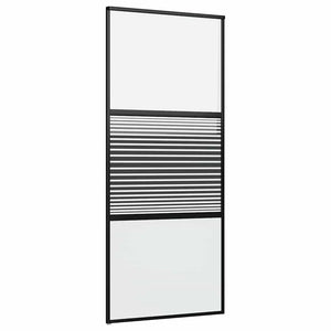 vidaXL Porta scorrevole Nero 90 x 205 cm Vetro temperato, Alluminio