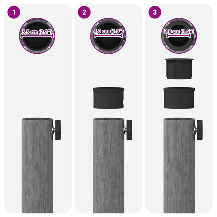 vidaXL Base per Ombrello da Esterno Aspetto legno grigio scuro