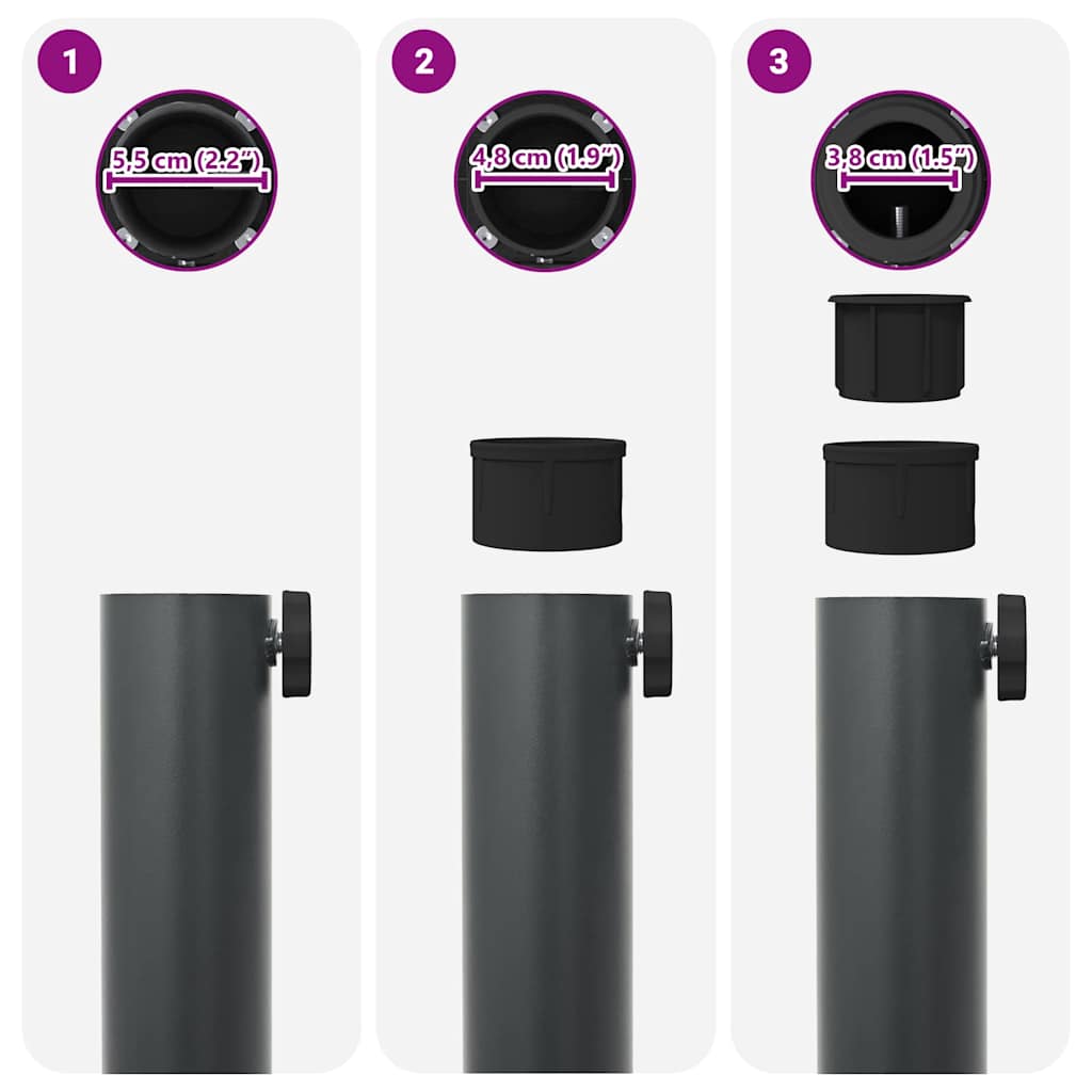 vidaXL Base per Ombrello da Esterno Grigio scuro 45 x 45 x 31 cm