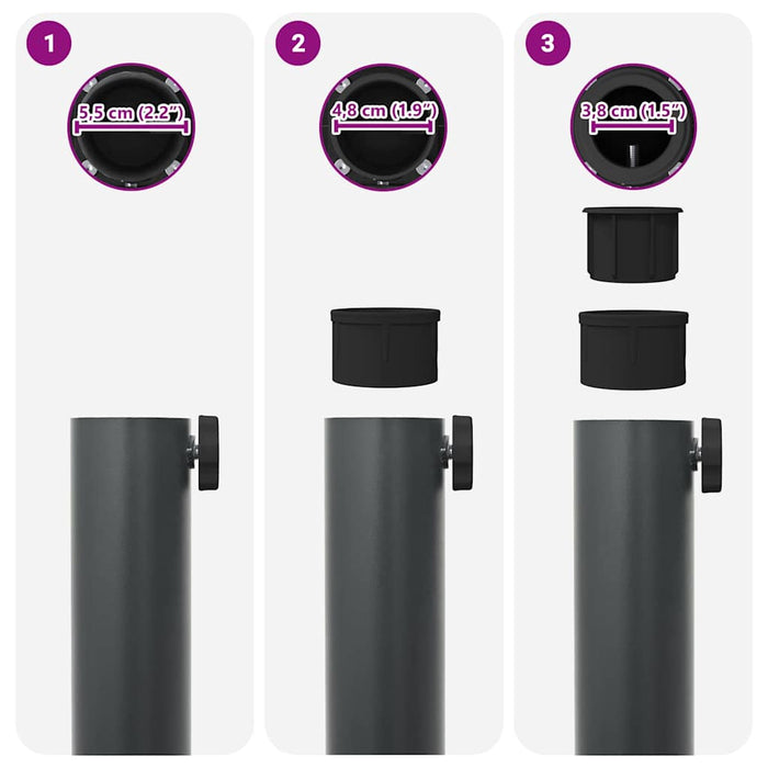 vidaXL Base per Ombrello da Esterno Grigio scuro 45 x 45 x 31 cm