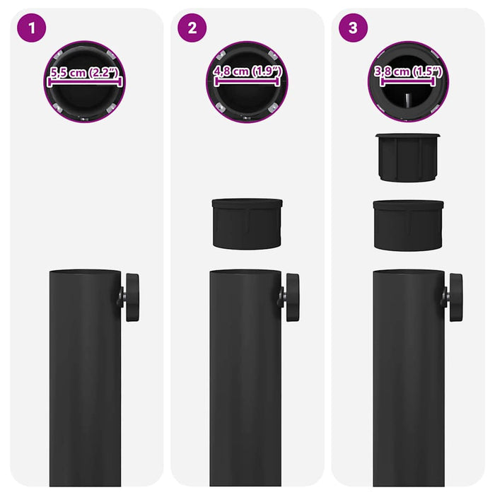 Basi per ombrelli da esterno Nero 45 x 45 x 31.5 cm Acciaio 42009949