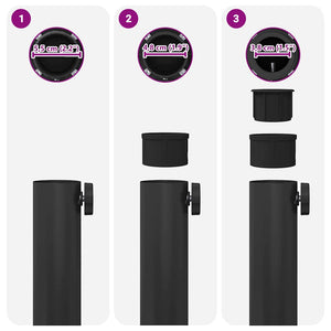 vidaXL Base per Ombrello da Esterno Nero 45 x 45 x 31 cm Acciaio