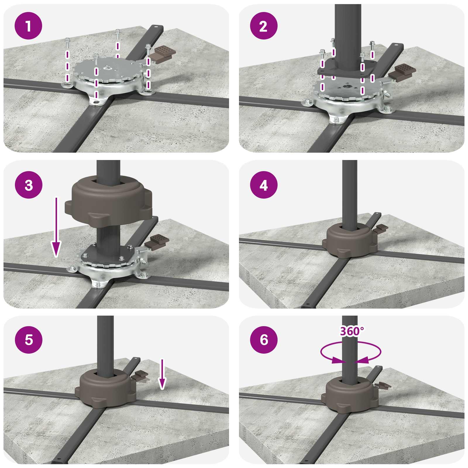 Base per ombrellone Argento 23 x 14 x 6 cm 42009954