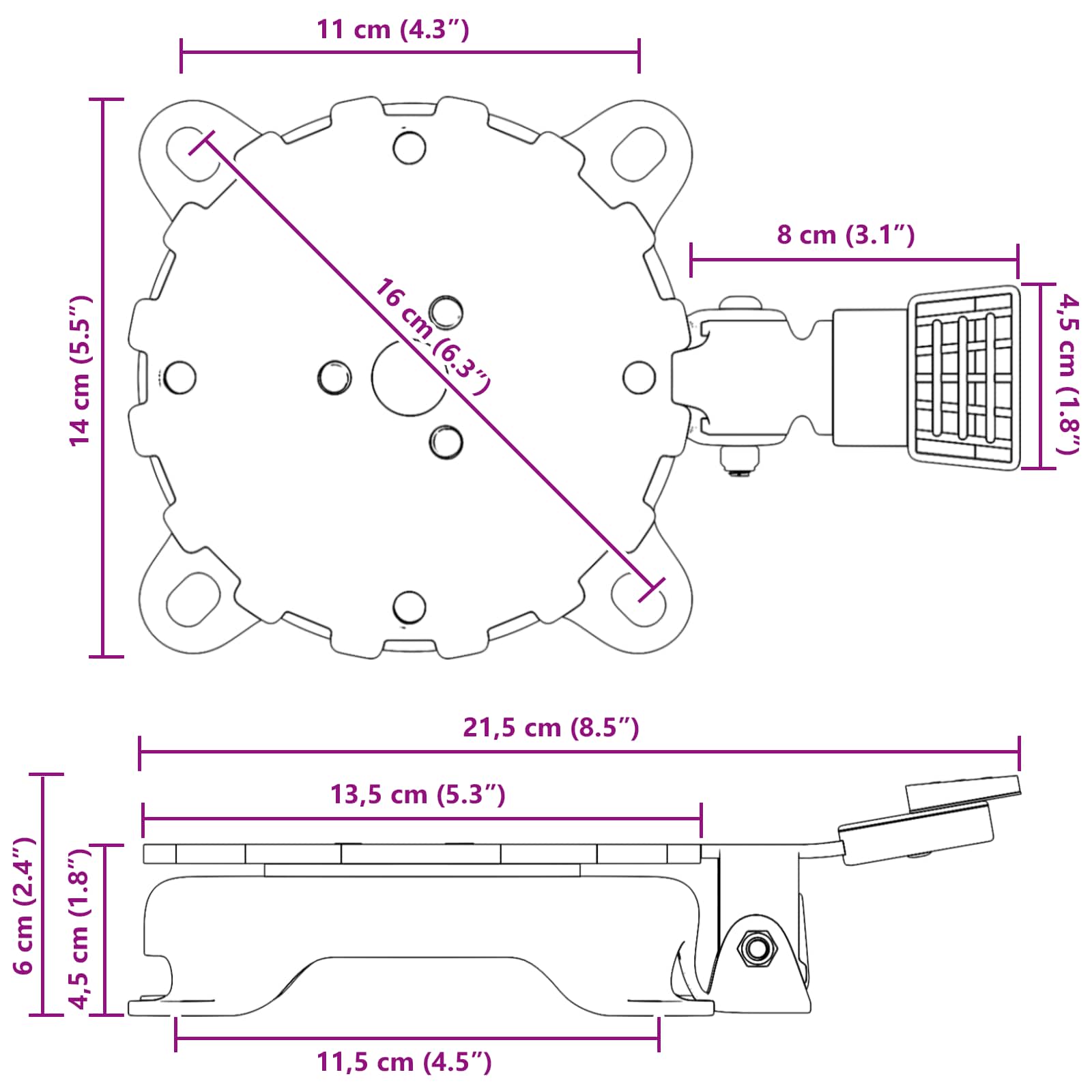 Base per ombrellone Argento 23 x 14 x 6 cm 42009954