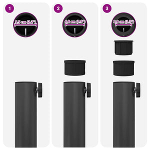 vidaXL Base per Ombrello da Esterno Grigio scuro 45 x 45 x 31.5 cm