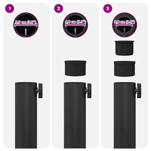 vidaXL Base per Ombrello da Esterno Regolabile Nero 48 x 48 x 32 cm