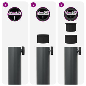 Basi per ombrelli da esterno Grigio scuro 48 x 48 x 32 cm 42010012