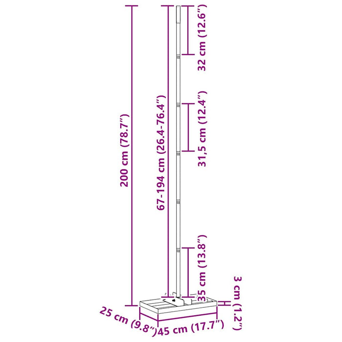 Livellatore da Giardino 45 x 25 x 200 cm 42011359