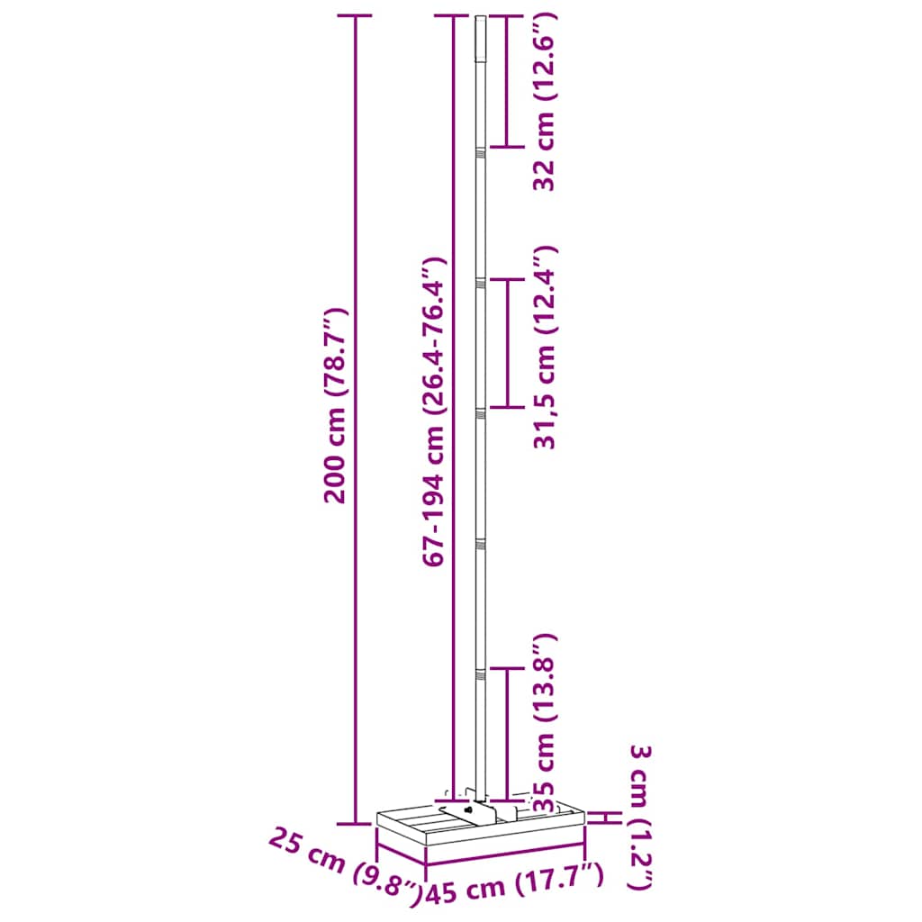Livellatore da Giardino 45 x 25 x 200 cm 42011360