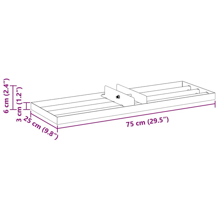 vidaXL Testa di ricambio per livellatore da giardino 75 x 25 x 6 cm