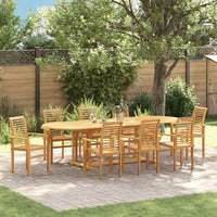 vidaXL Set da Pranzo per Giardino 9 pcs Marrone 280 x 100 x 75 cm
