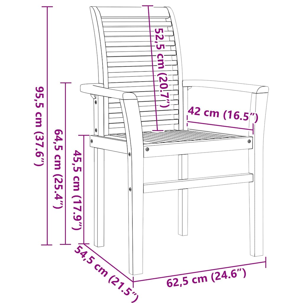vidaXL Set da Pranzo per Giardino 9 pcs Marrone 280 x 100 x 75 cm