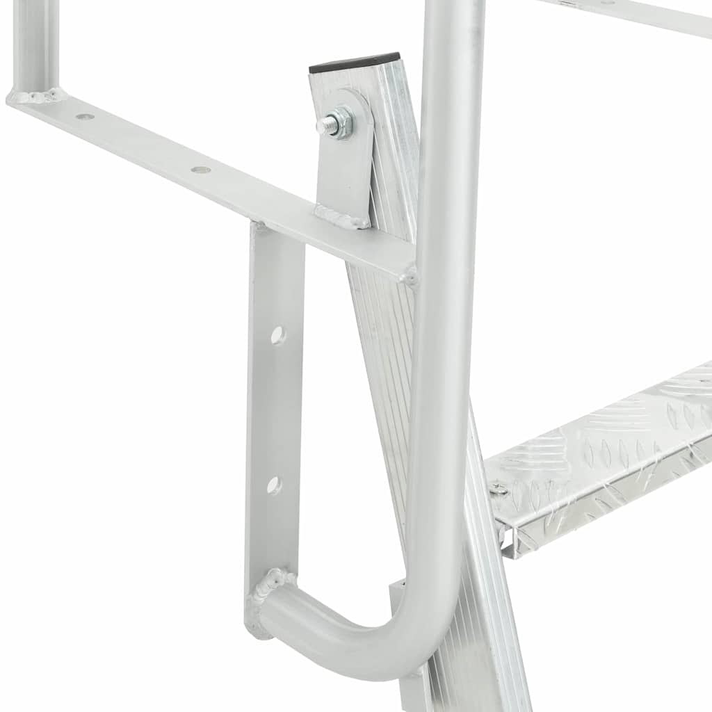 vidaXL Scala da Molo 3 Gradini Argento 58 x 77 x 144 cm Alluminio