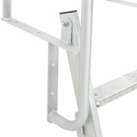 vidaXL Scala da Molo 3 Gradini Argento 58 x 77 x 144 cm Alluminio